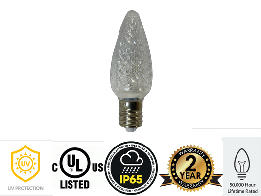 C9 PURE WHITE Commercial Grade Super Bright LED's - 25 Pack