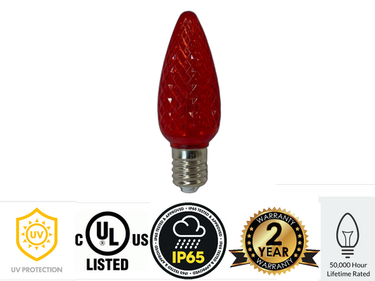 C9 RED Commercial Grade Super Bright LED's - 25 Pack
