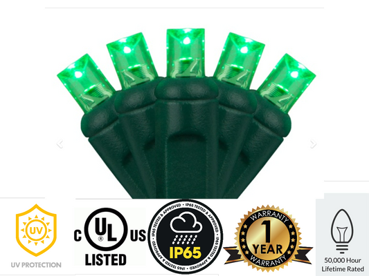 5mm Commercial grade GREEN LED 50 Light Coaxial Strands