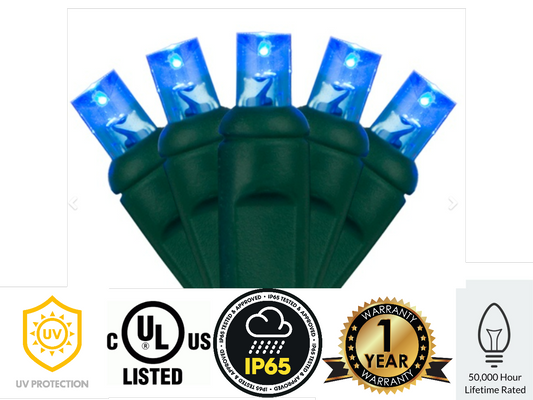 5mm Commercial grade BLUE LED 50 Light Coaxial Strands