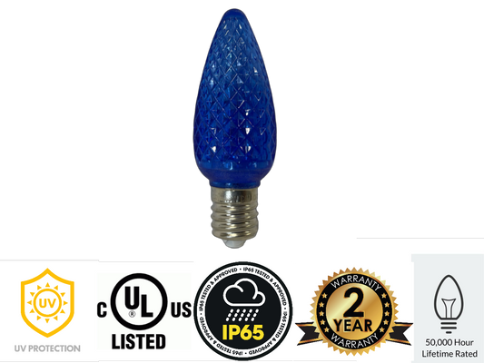 C9 BLUE Commercial Grade Super Bright LED's - 25 Pack