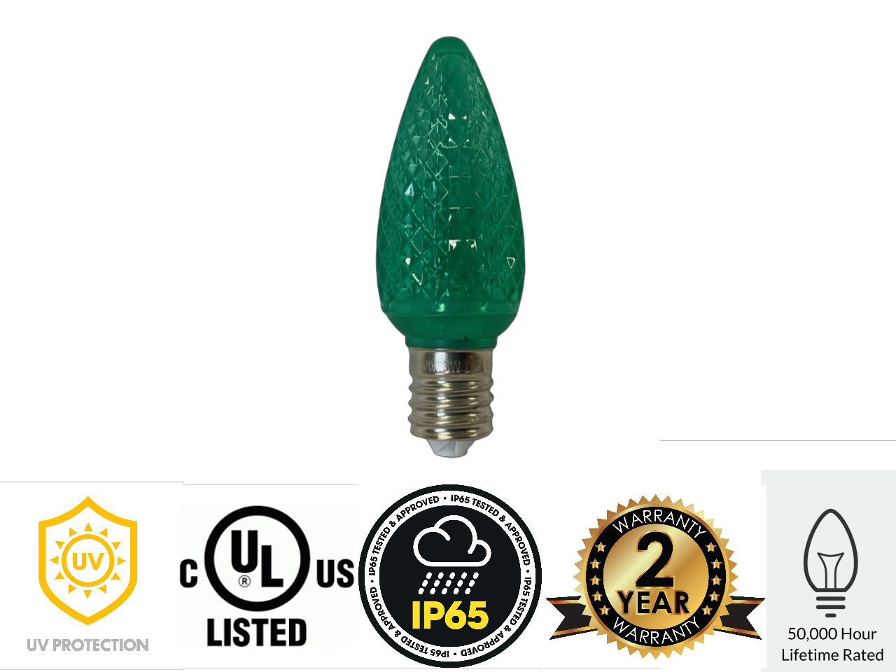 C9 GREEN Commercial Grade Super Bright LED's - 25 Pack