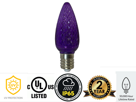 C9 PURPLE Commercial Grade Super Bright LED's - 25 Pack