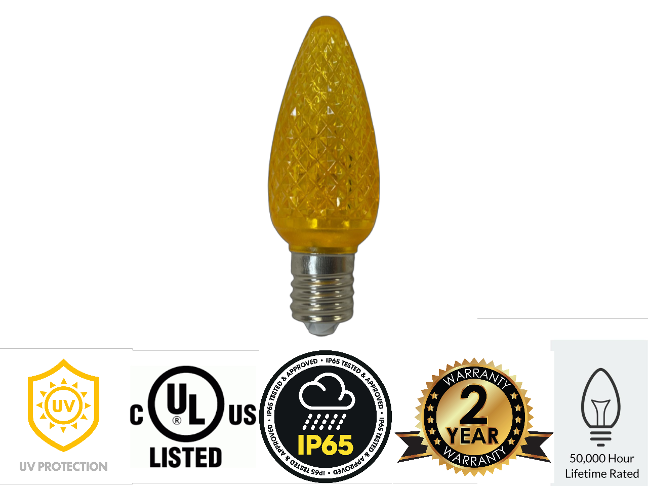 C9 YELLOW Commercial Grade Super Bright LED's - 25 Pack